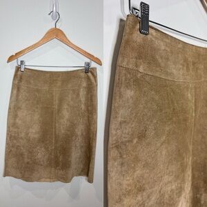 Arden B 100% Leather Brown Pencil Shirt (Sz 6)